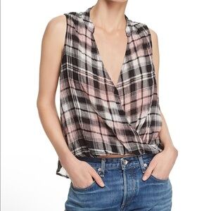 Splendid Plaid Surplice Tank